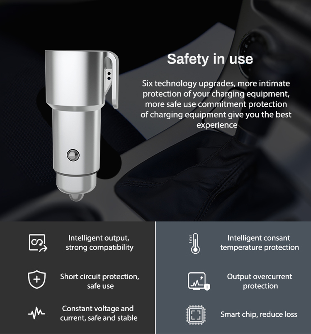 Yuroad-BM2041-12V-4In-1-Smart-Quick-Car-Charger-QC30-Multi-function-Safety-Hammer-with-Lighting-for--1692675