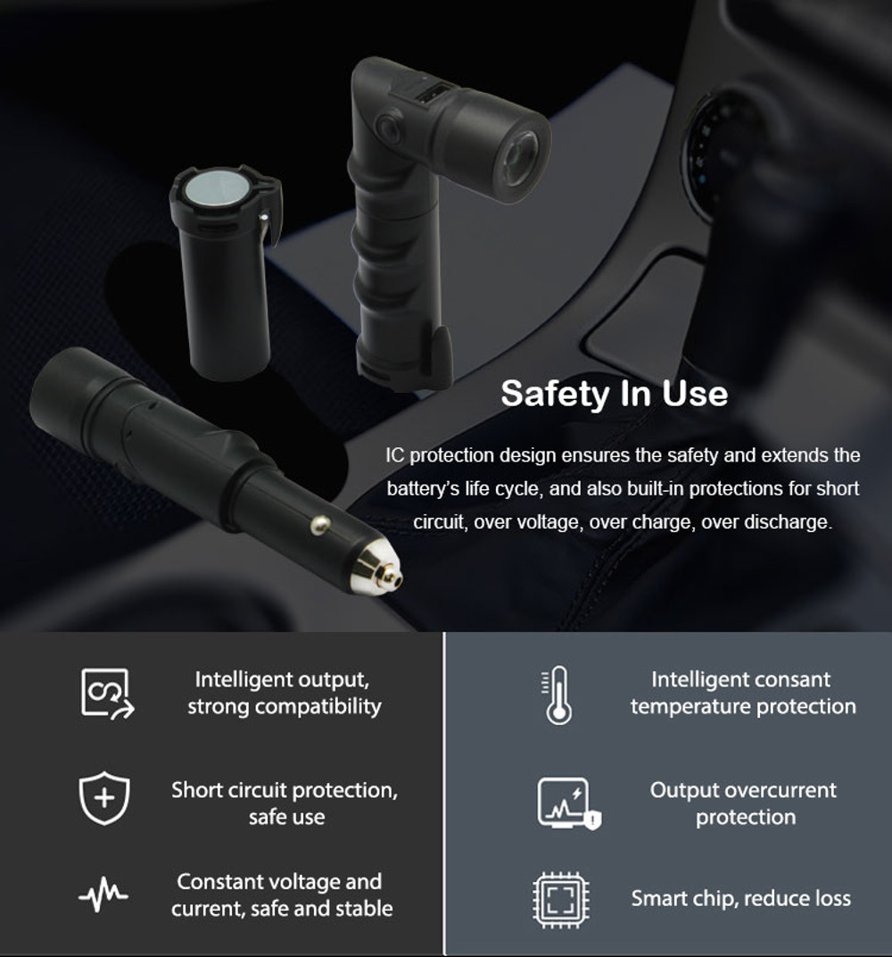 Yuroad-BM2197-6In1-Car-Charger-USB-1400mAh-Multi-funtional-Rechargeable-with-Light-Safety-Hammer-1694147