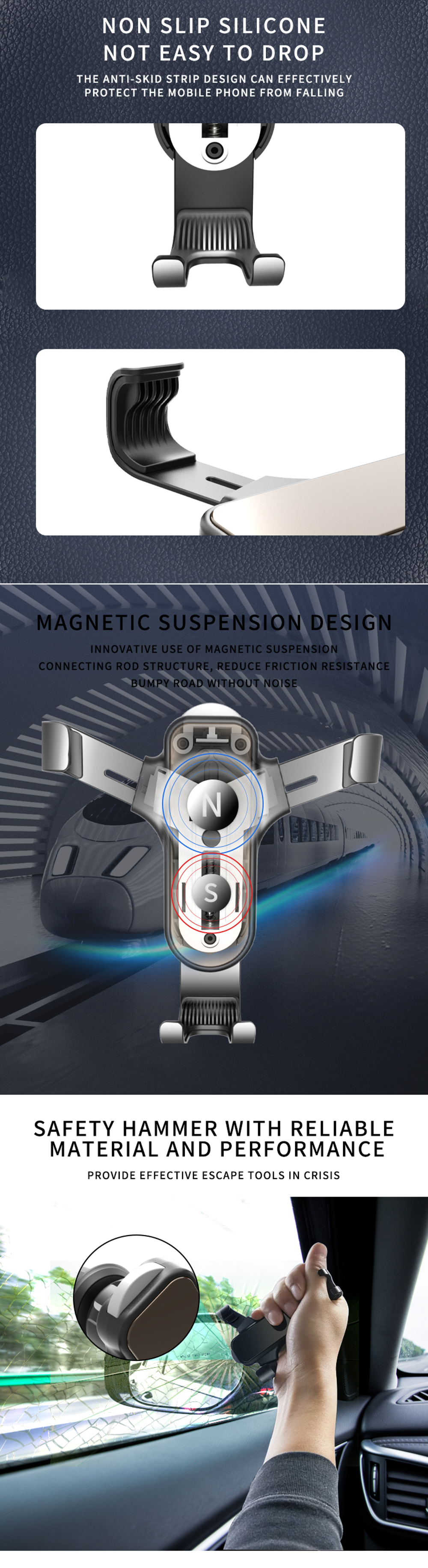 Yuroad-BM3215-3-In1-Car-Phone-Holder-Mount-360-Degree-Rotating-with-Safety-Hammer-Emergency-Cutter-1808653