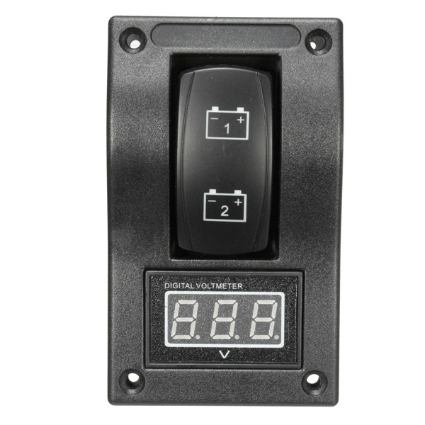 12V-Marine-Boat-Dual-LED-Battery-Test-Panel-Rocker-Switch-LED-Voltage-Volt-Meterr-1065612