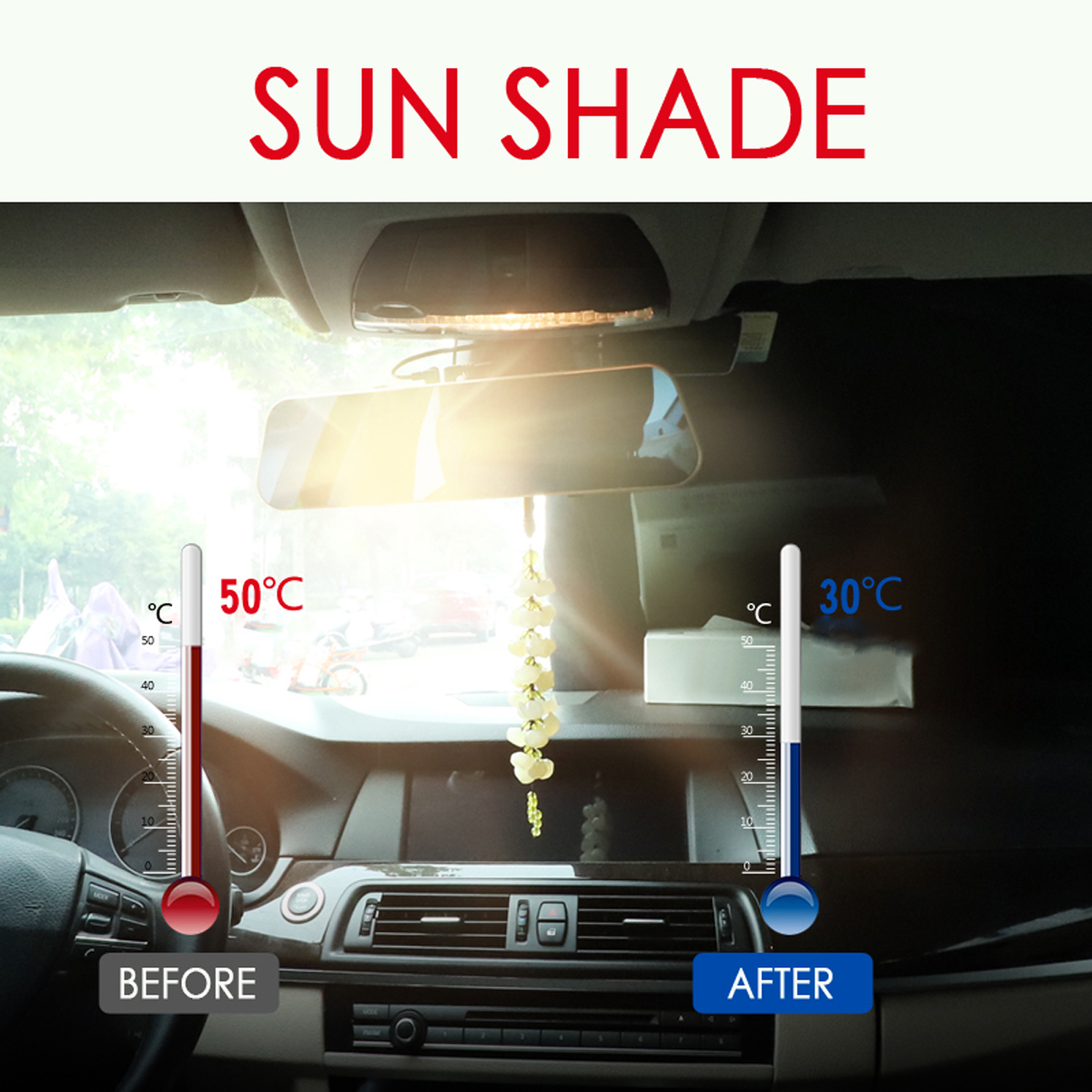 Car-Snow-Cover-Windshield-Sun-Shade-Wind-Frost-Protector-w-3-Magnet-Magnetic-1604412