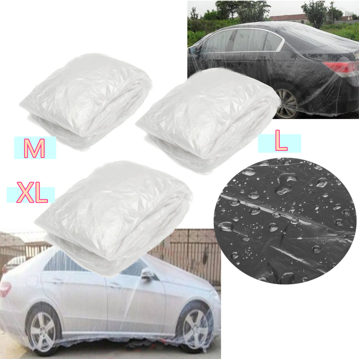 Clear-Plastic-Temporary-Disposable-Universal-SUV-Car-Cover-Rain-Dust-Snow-1815707