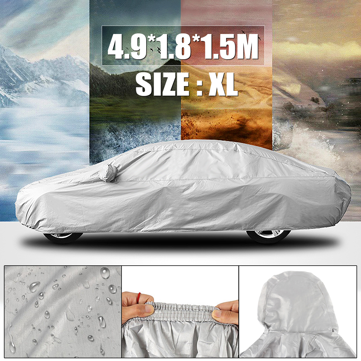 Outdoor-Full-Car-Cover-Waterproof-Dust-UV-Snow--Protection--Extra-Large-Size-1654569