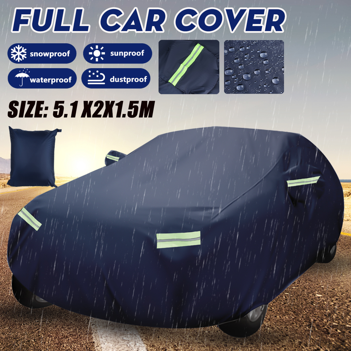XXL-51x2x15M-210T-Car-Cover-Fits-Sedan-Saloon-Sun-Rain-Snow-UV-Dust-Scratch-Rust-Waterproof-1822996