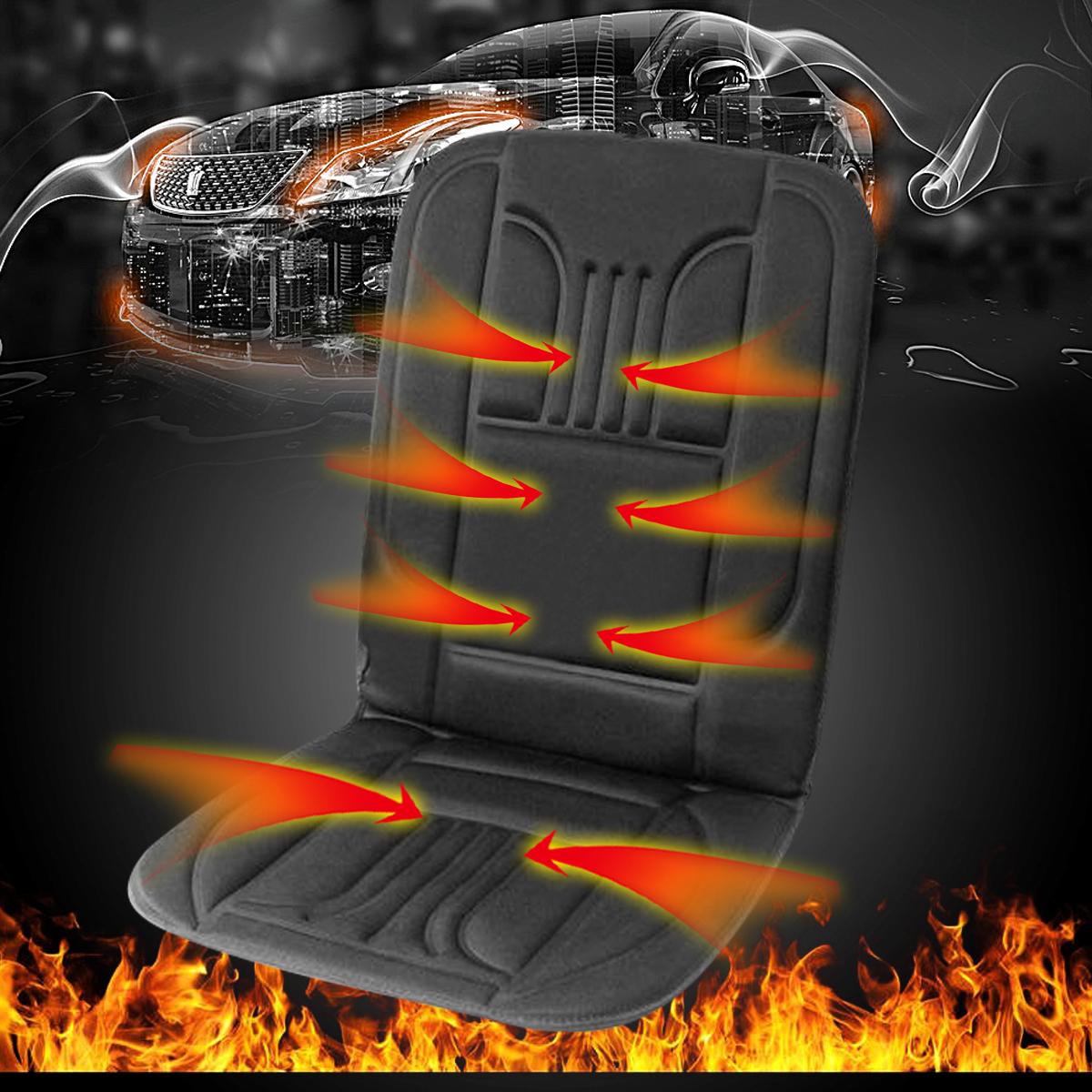 12V-Car-Van-Auto-Heated-Padded-Pad-Hot-Seat-Heated-Cushion-Cover-Warmer-Winter-Black-913088