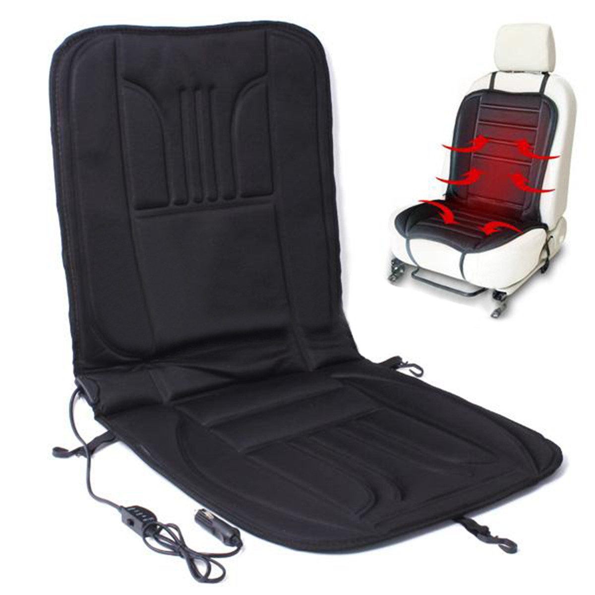 12V-Car-Van-Auto-Heated-Padded-Pad-Hot-Seat-Heated-Cushion-Cover-Warmer-Winter-Black-913088
