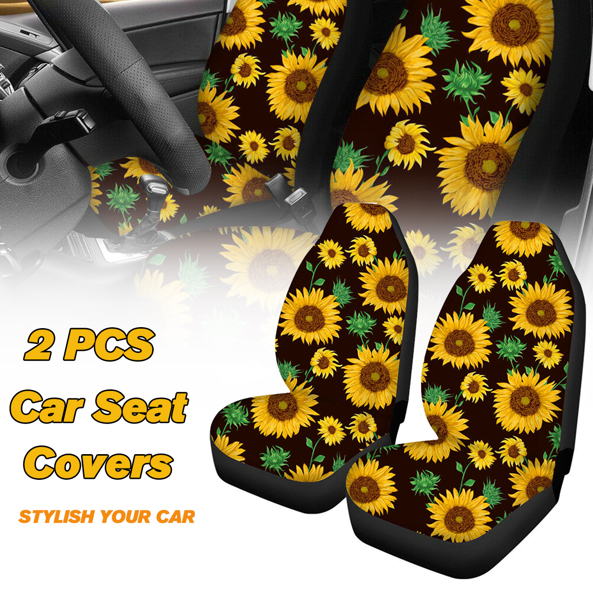 2PCS-Auto-Car-Seat-Covers-Front-Full-Sunflower-Universal-Fit-Elastic-Protector-1610628