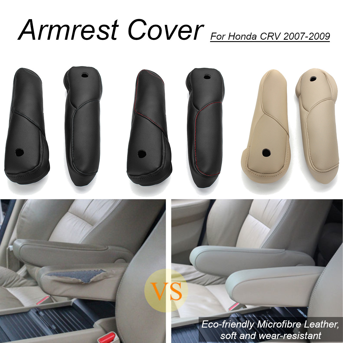 2Pcs-Microfibre-Leather-Foam-Car-Arm-Rest-Protective-Cover-Cushion-for-Honda-CRV-2007-09-1381473