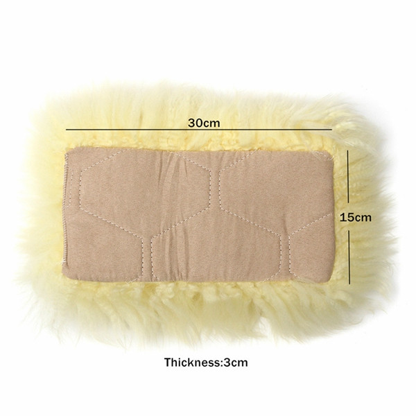 30cmx15cm-Sheepskin-Car-Central-Arm-Rest-Box-Cushion-Universal-1111371