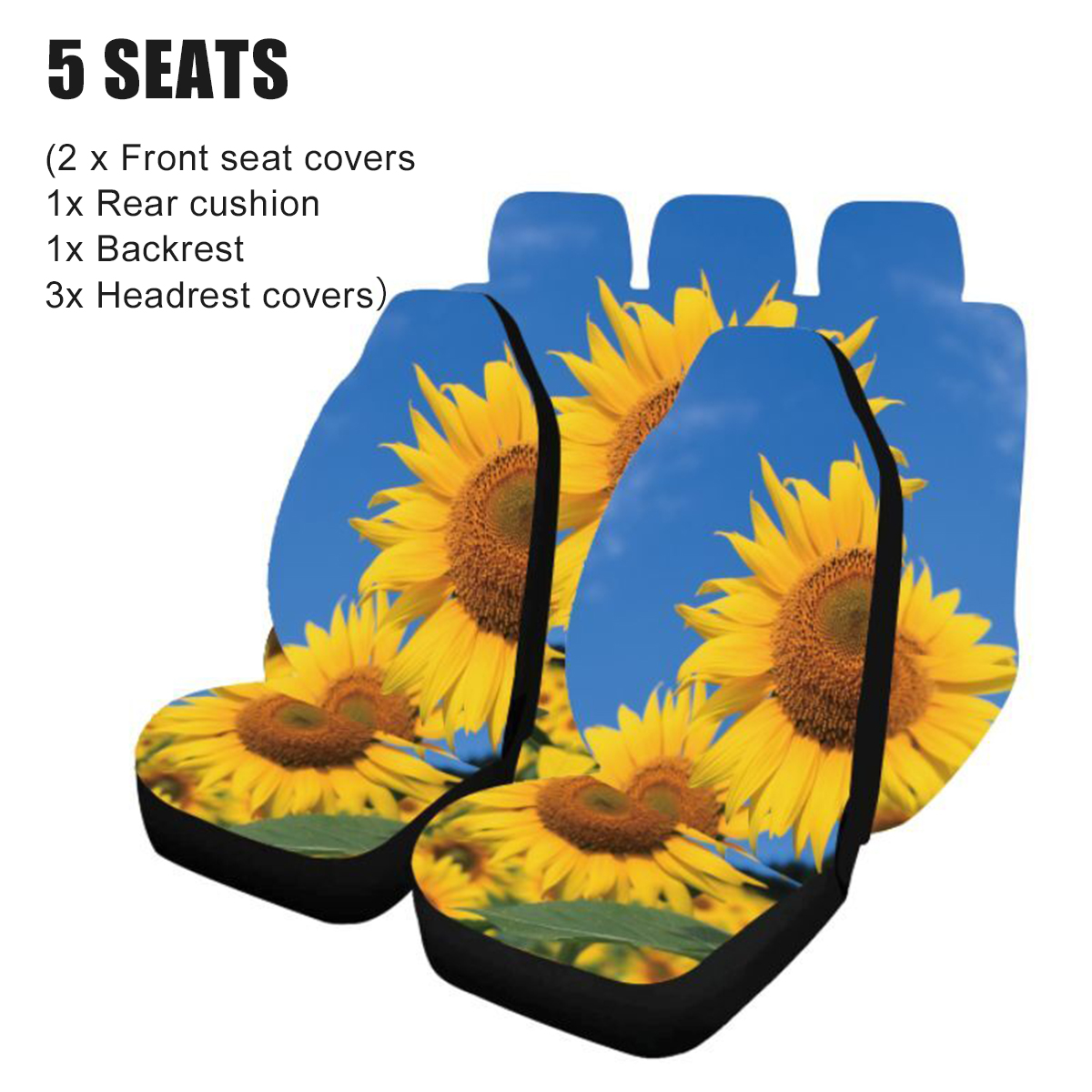 5PCS-Universal-Car-Van-Seat-Covers-Sunflower-Printed-Front-Rear-Protection-Mats-1678067