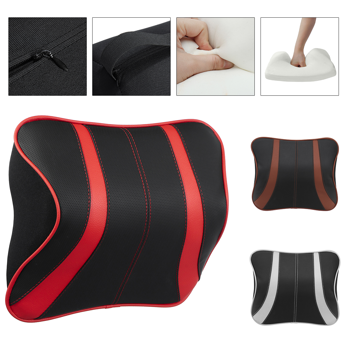 Car-Seat-Headrest-Pad-Memory-Neck-Pillow-Support-Cushion-Foam-Washable-1664983
