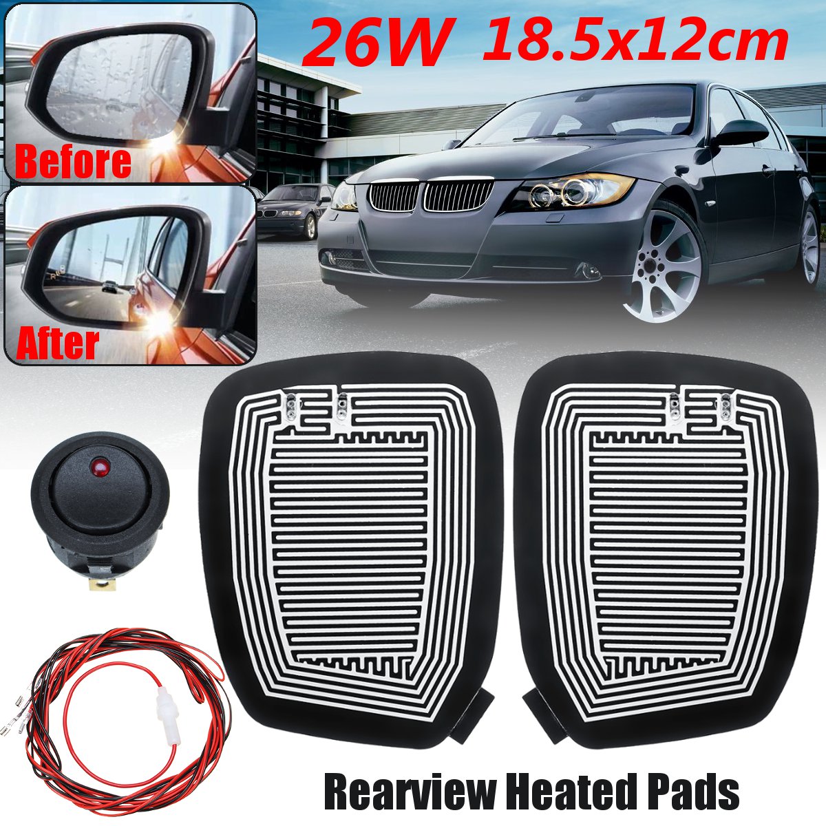 Fast-Universal-DC-12V-Electric-Rearview-Car-Mirror-Glass-Heated-Heating-Pad-Mat-Defoggers-1604420