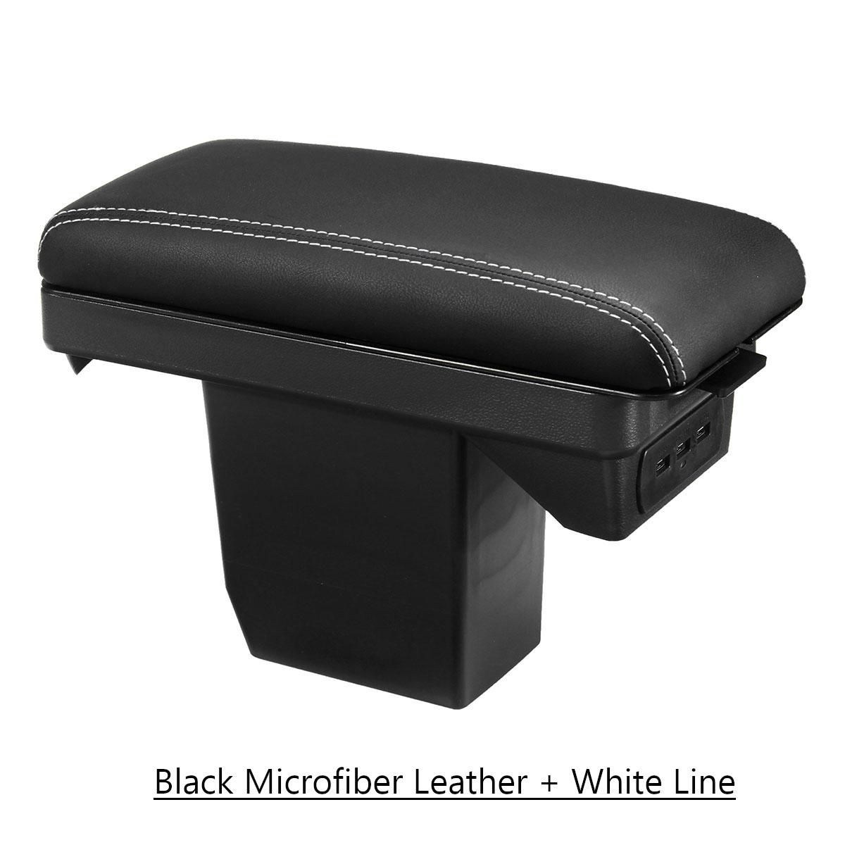 Leather-Car-Armrest-Console-Center-Arm-Rest-Box-Cover-Cushion-with-Charger-Port-for-Peugeot-2008-301-1428566