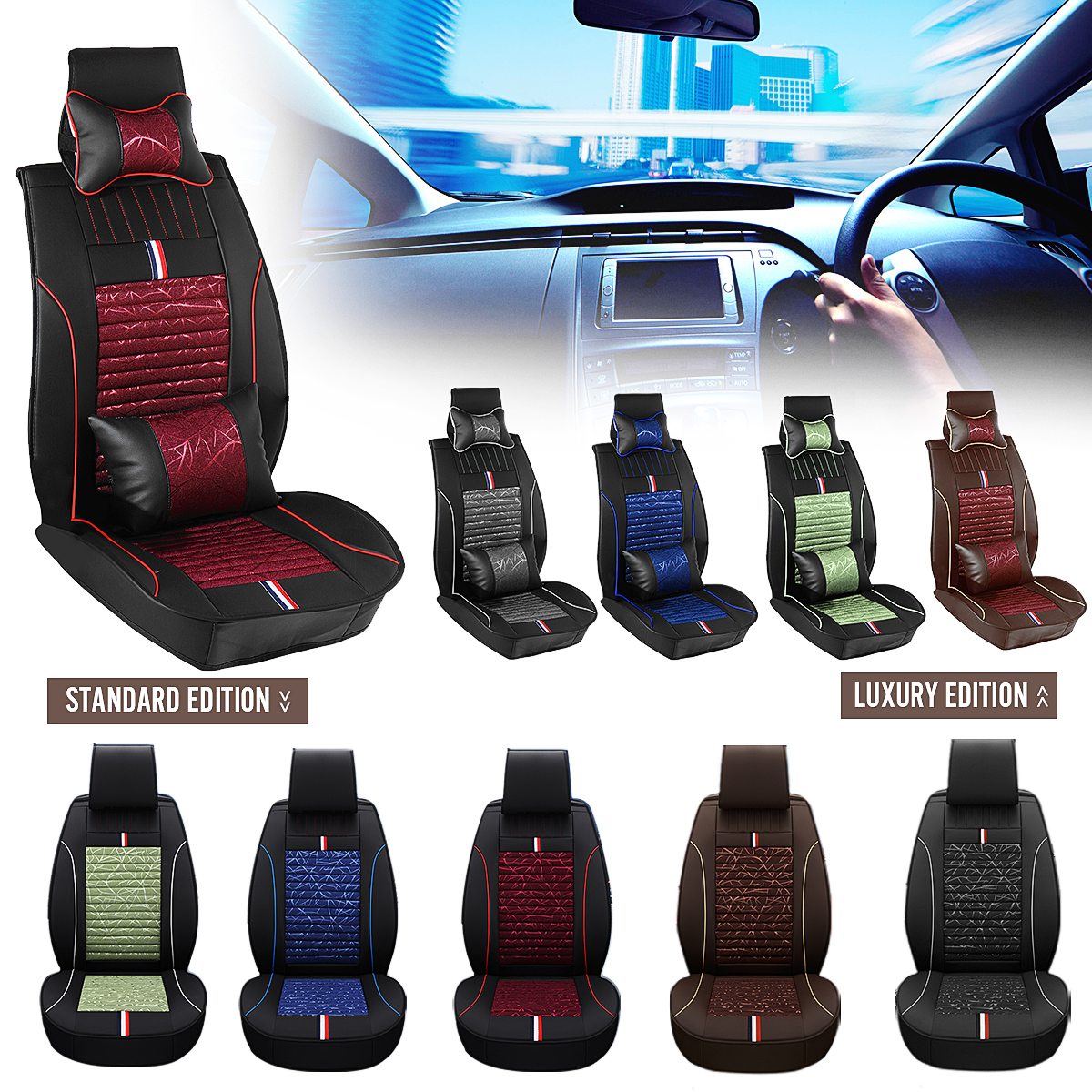 Luxury-Universal-Full-Car-Seat-Cover-Headrest-Auto-Cushion-Pad-Mat--2x-Pillows-1681526