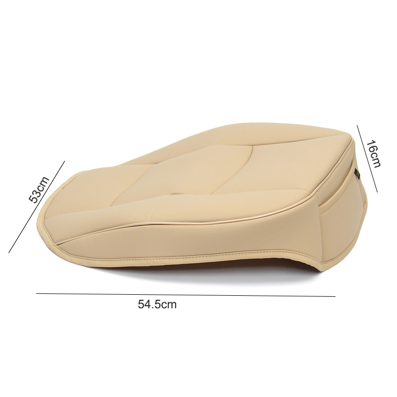 PU-Leather-Beige-Car-Front-Seat-Cushion-Cover-Chair-Protector-Mat-Universal-1400775