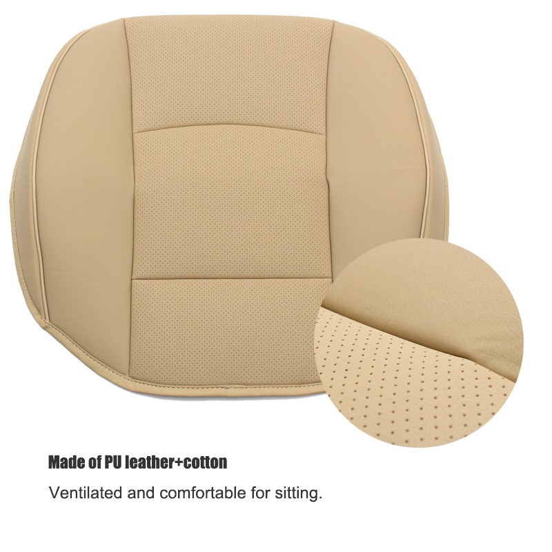 PU-Leather-Beige-Car-Front-Seat-Cushion-Cover-Chair-Protector-Mat-Universal-1400775