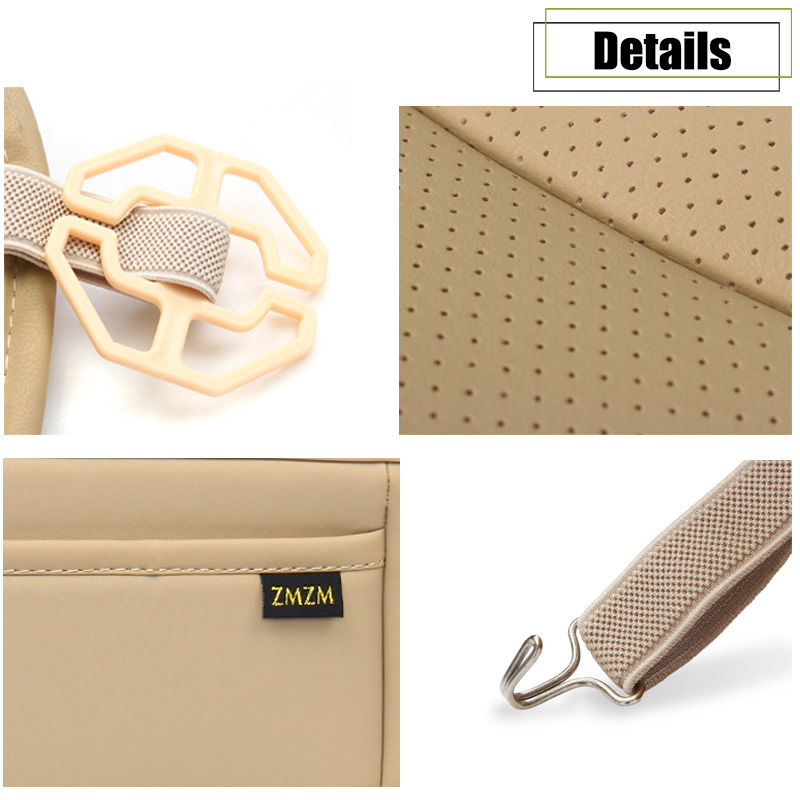PU-Leather-Beige-Car-Front-Seat-Cushion-Cover-Chair-Protector-Mat-Universal-1400775