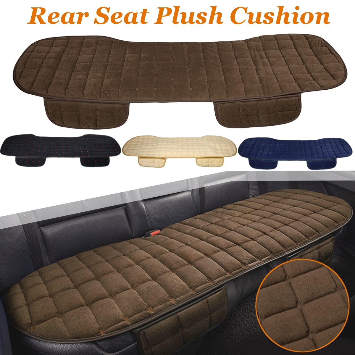 Plush-Car-Rear-Seat-Cushion-Cover-Kit-Breathable-Chair-Protector-Pad-Mat-Universal-1402904