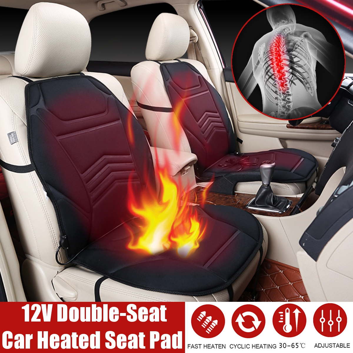Universal--Car-Auto-Heated-Seat-Cushion-Cover-Pad-Warmer-Winter-Autumn-Double-Seat-Black-12V-1602257