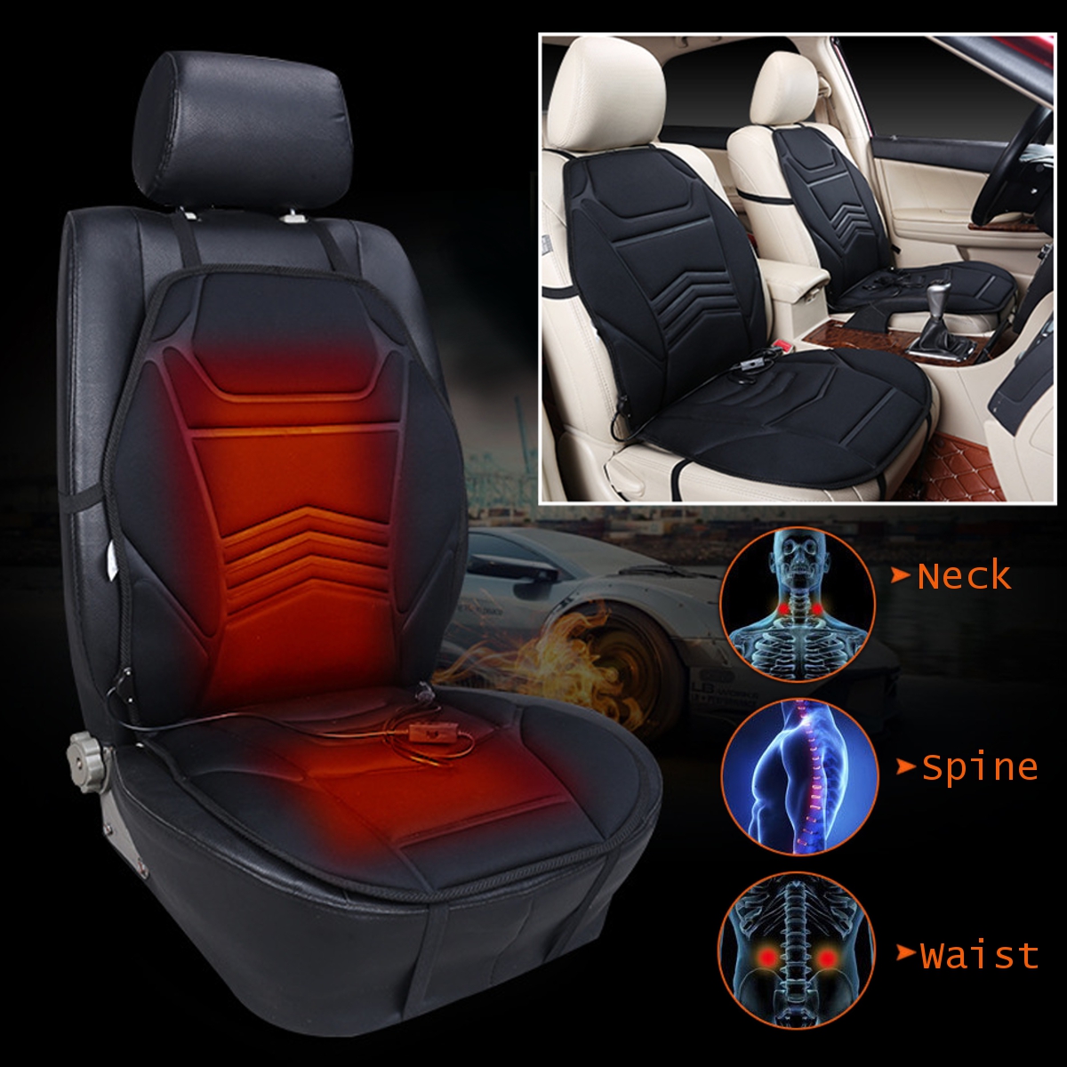 Universal--Car-Auto-Heated-Seat-Cushion-Cover-Pad-Warmer-Winter-Autumn-Double-Seat-Black-12V-1602257