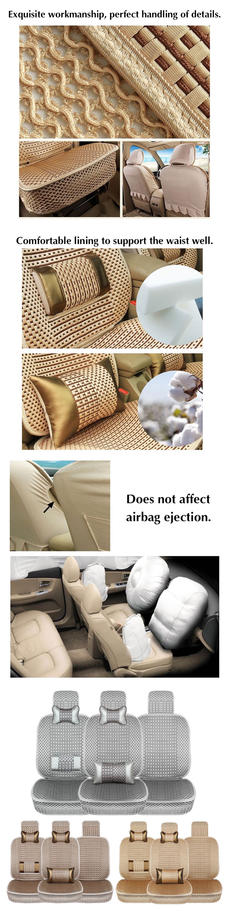 Universal-Car-Breathable-Seat-Cover-Auto-SUV-Protector-Cushion-WPillow-Summer-1649852