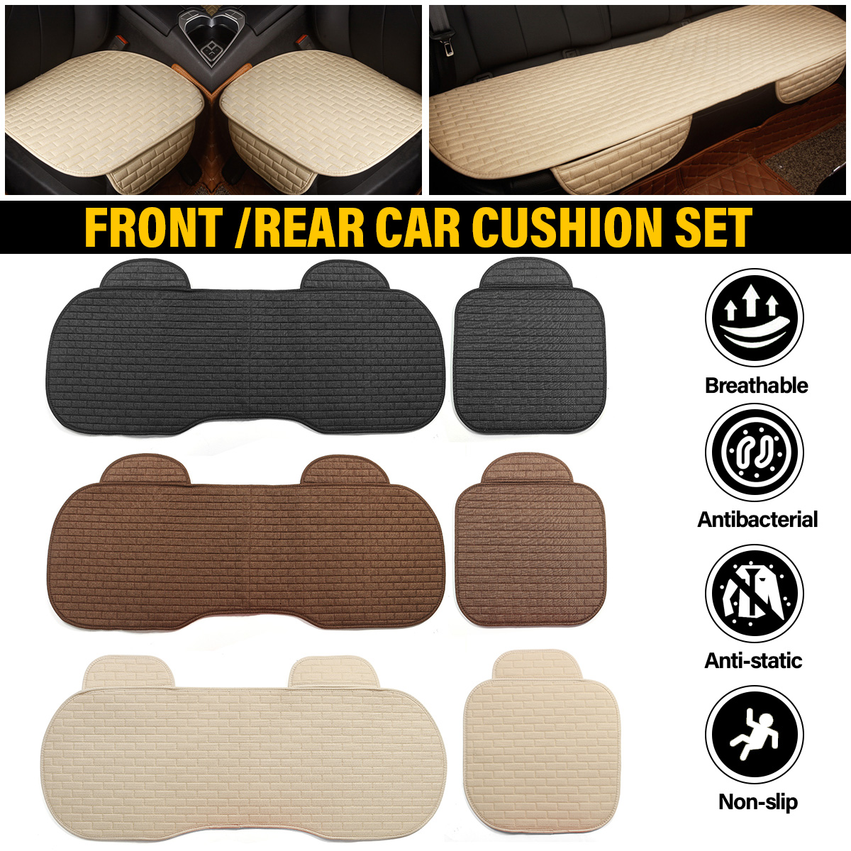 Universal-Car-Seat-Cover-Breathable-Fabric-RearFront-Pad-Mat-Chair-Cushion-1662715