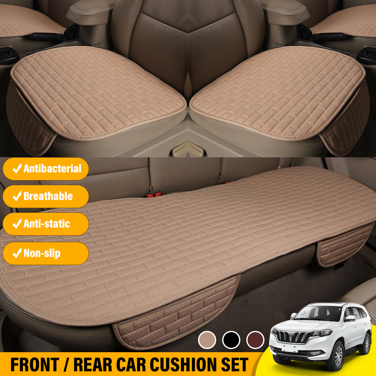 Universal-Car-Seat-Cover-Breathable-Fabric-RearFront-Pad-Mat-Chair-Cushion-1662715