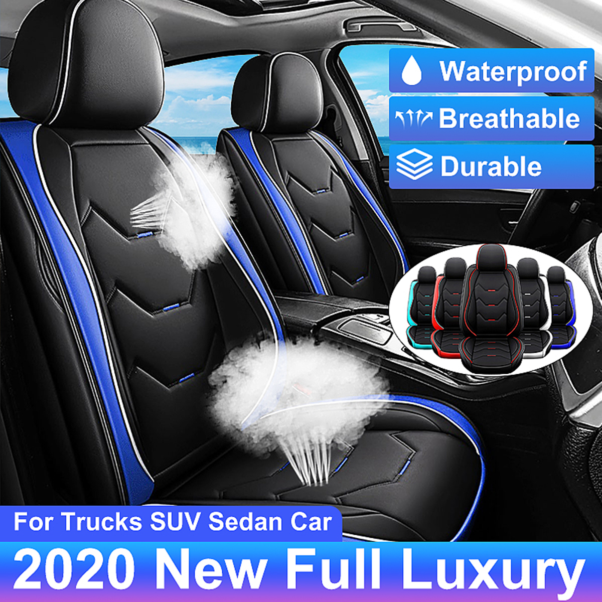 Universal-PU-Leather-Car-Auto-Front-Seat-Cushion-Pad-Cover-Protector-Mat-Black-1703064