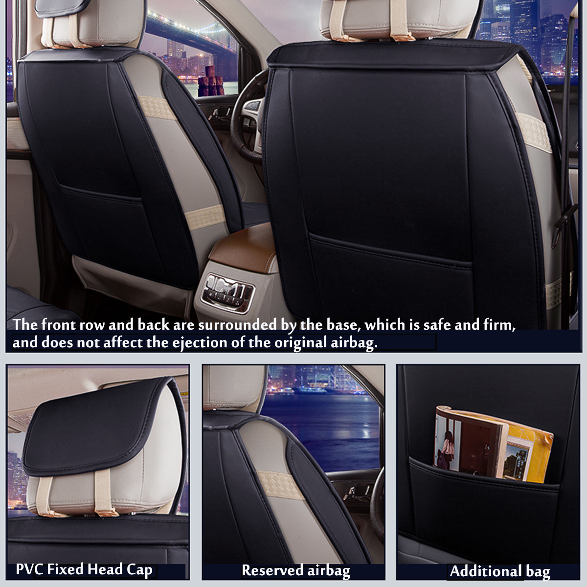 Wear-Proof-PU-Leather-Car-Seat-Cover-Cushion-5-Seat-Front-Rear-Pillows13Pcs-kit-1535998