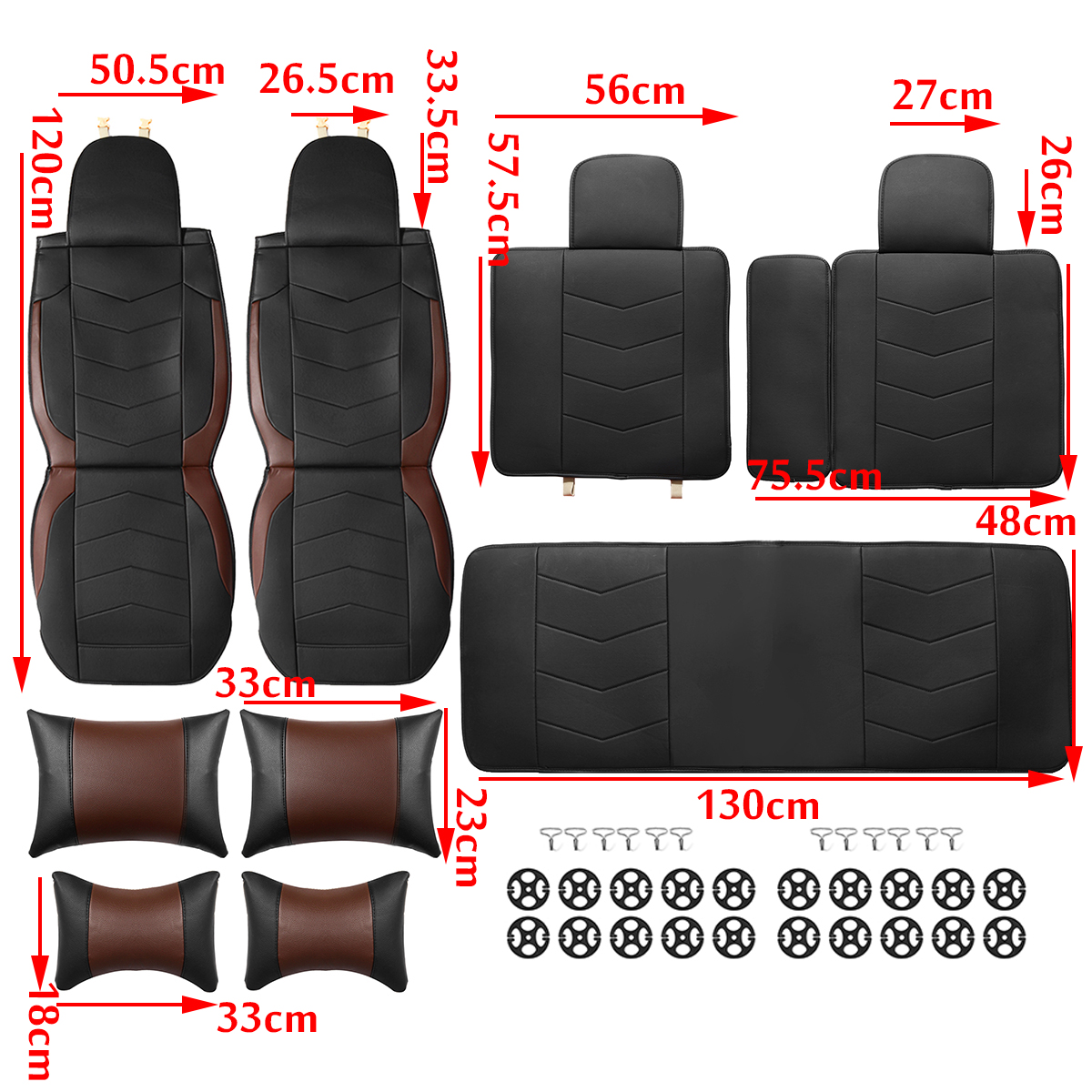 Wear-Proof-PU-Leather-Car-Seat-Cover-Cushion-5-Seat-Front-Rear-Pillows13Pcs-kit-1535998