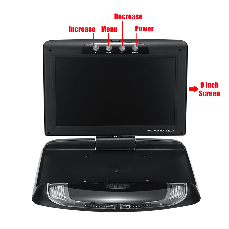 9-Inch-Car-Roof-Mount-Overhead-Flip-Down-Monitor-DVD-CD-Player-Transmitter-Games-1432579