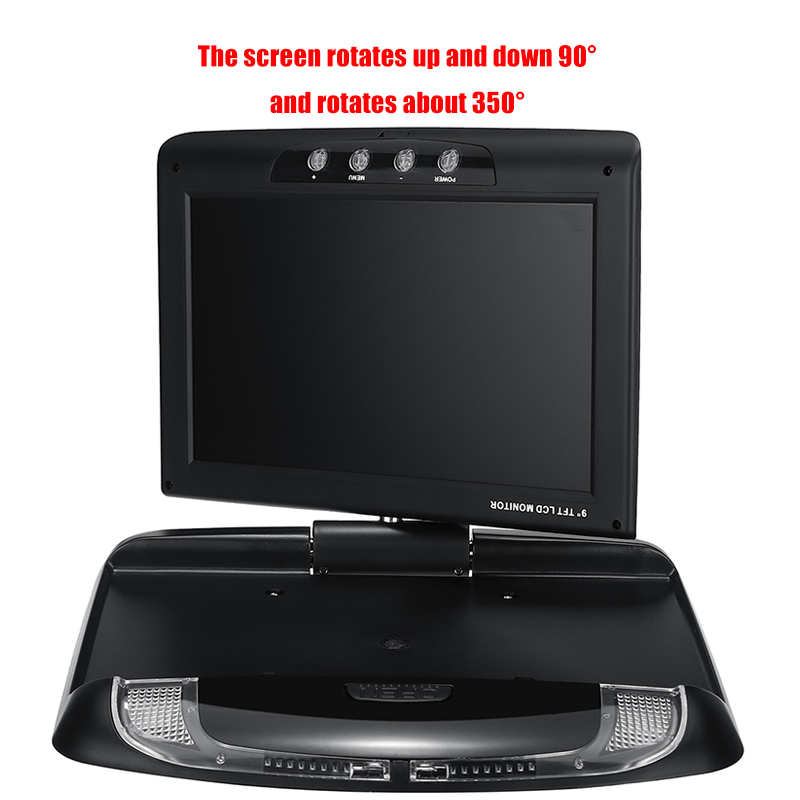 9-Inch-Car-Roof-Mount-Overhead-Flip-Down-Monitor-DVD-CD-Player-Transmitter-Games-1432579