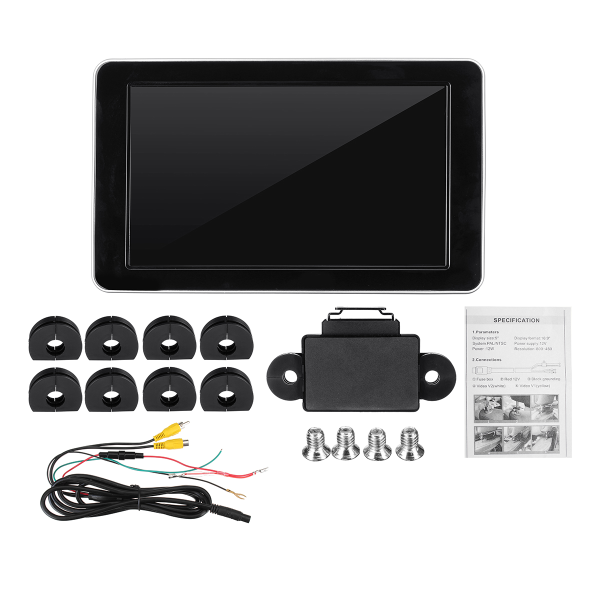 9Inch-HD-TFT-Color-LCD-Car-Headrest-DVD-Player-Audio-Monitor-Screen-Input-Radio-AV-Support-Backup-Ca-1465149