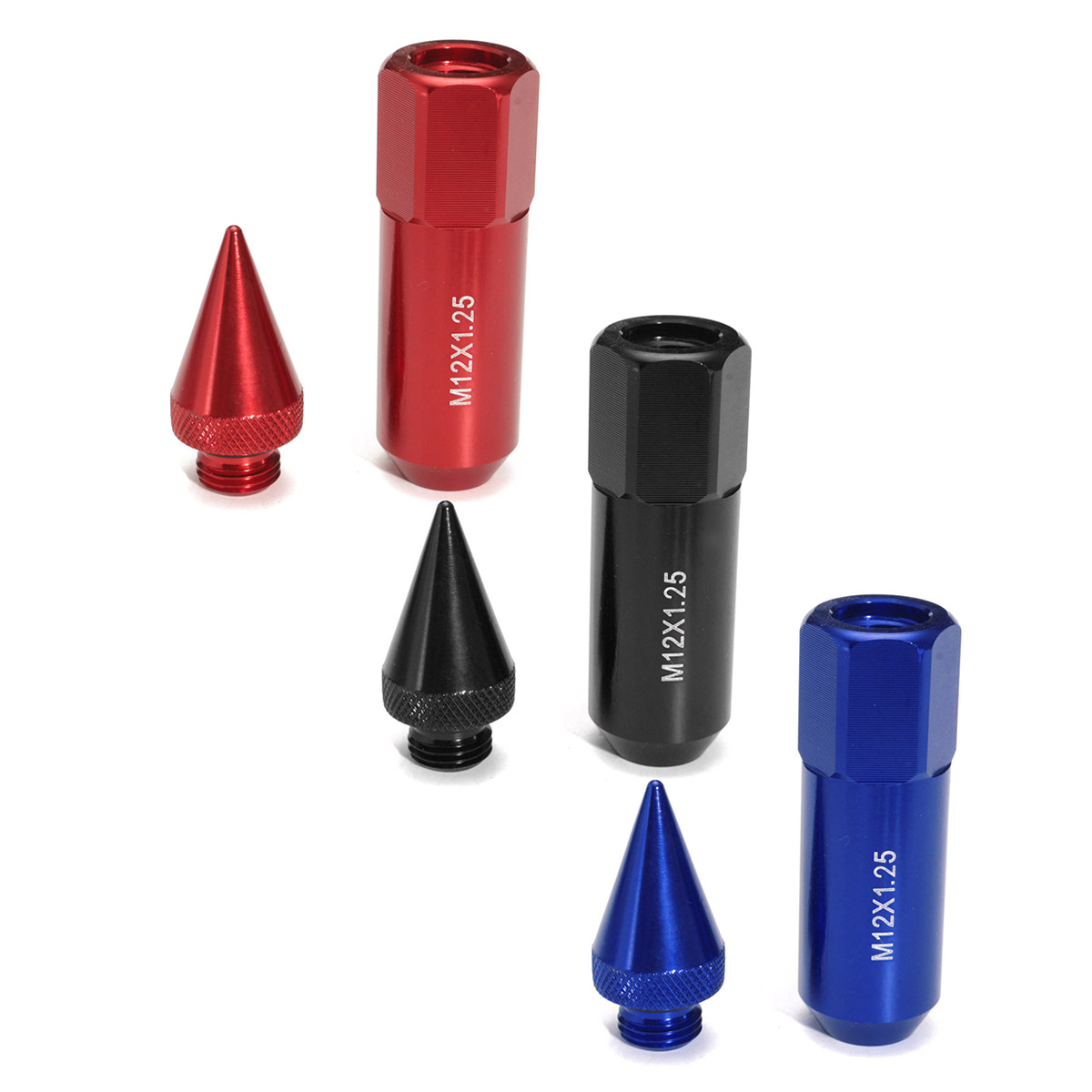 20Pcs-Aluminum-M12X125-Wheels-Rims-Lug-Nut-Spiked-60mm-Extended-Tuner-1584717