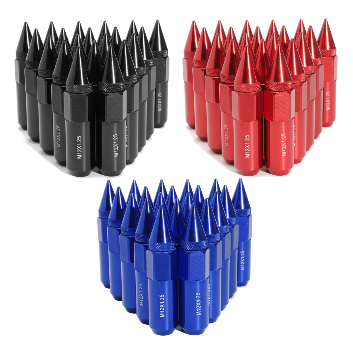 20Pcs-Aluminum-M12X125-Wheels-Rims-Lug-Nut-Spiked-60mm-Extended-Tuner-1584717