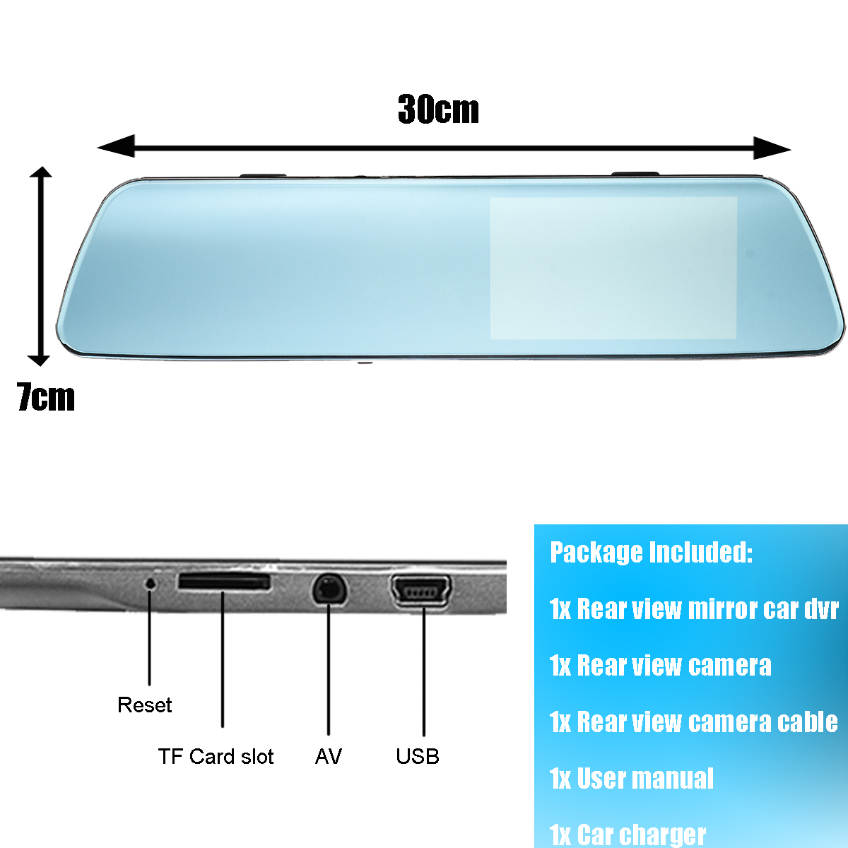 43quot-Dual-Lens-1080P-Car-DVR-Dash-Cam-Video-Recorder-Rear-View-Mirror-Camera-1610270