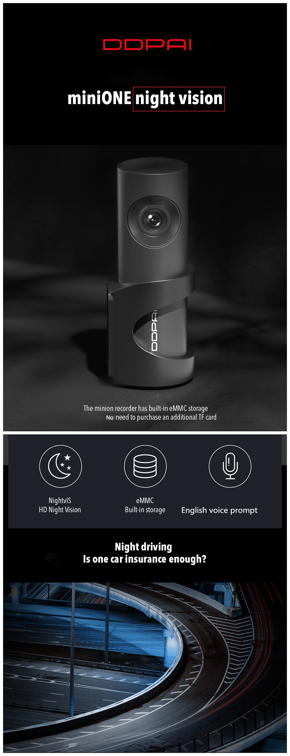 DDPAI-Mini-ONE-WiFi-Car-DVR-1080P-Night-Vision-Loop-Recording-AndroidIOS-Built-in-32G-eMMc-Storage-F-1550439