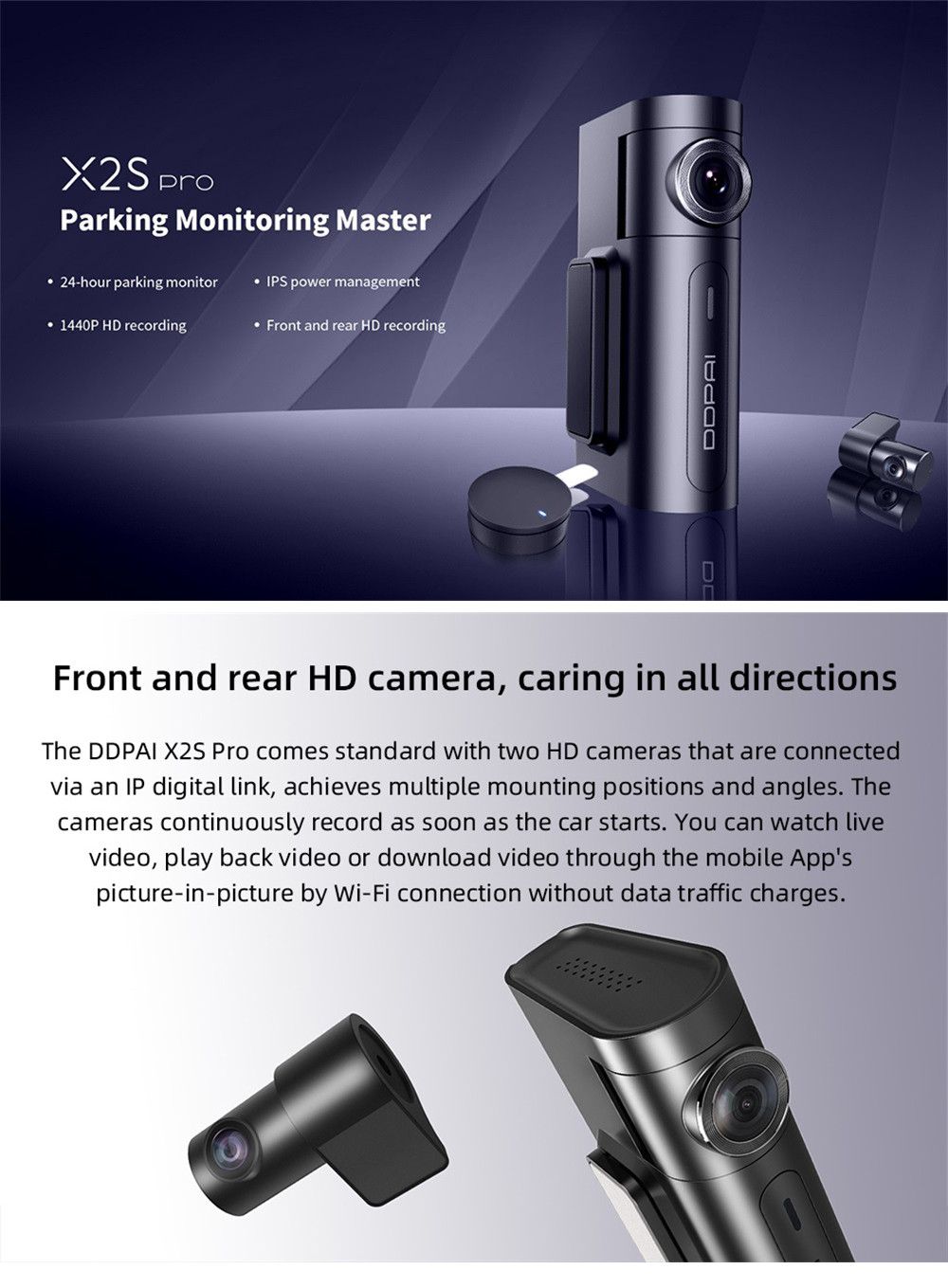 DDPAI-X2S-Pro-Dash-Cam-HD-GPS-Hidden-Vehicle-Drive-Auto-Video-DVR-Android-Wifi-Smart-Connect-Car-Cam-1811781