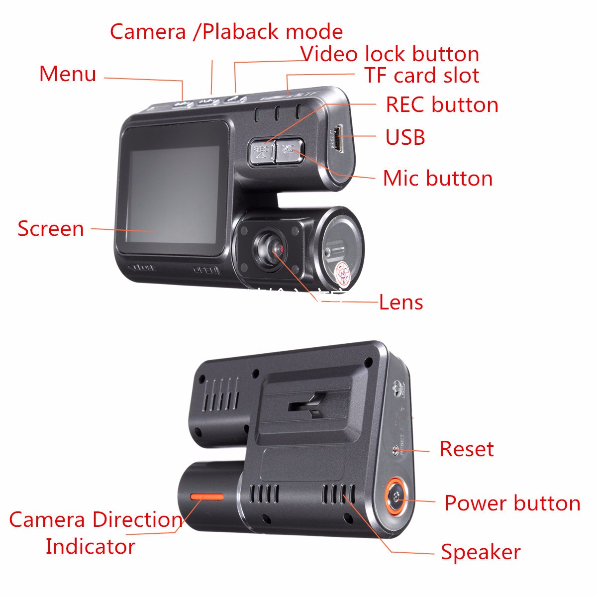 Dash-Cam-DVR-Car-Video-Camera-Recorder-Night-Vision-G-Sensor-Crash-1080P-2-LCD-974916