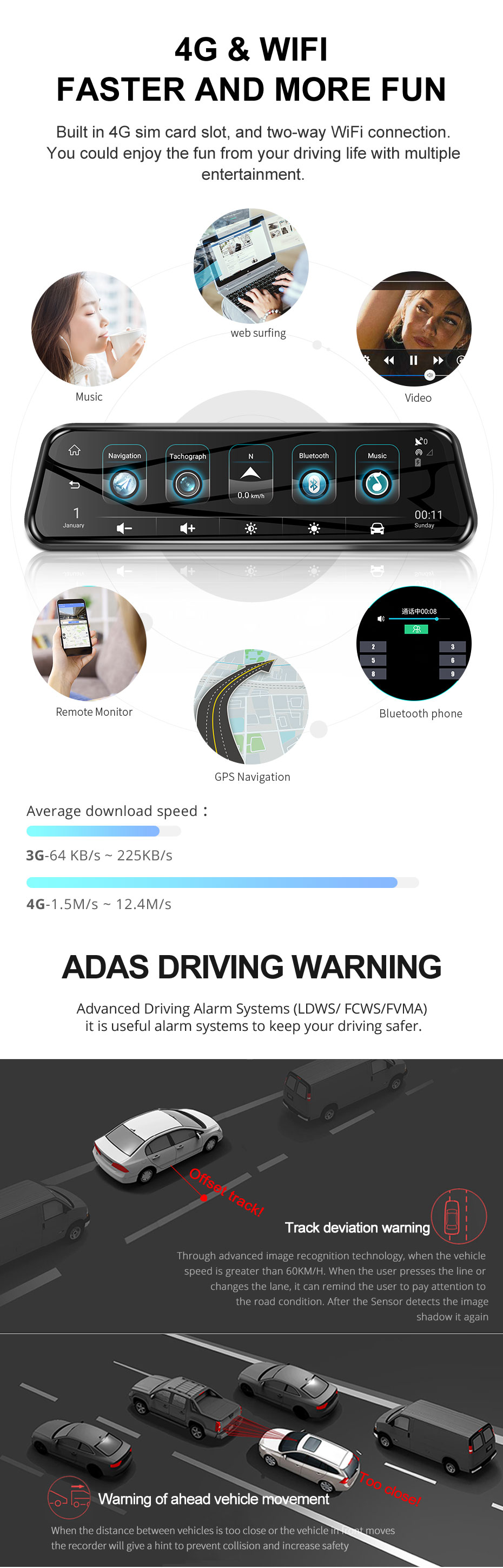 JUNSUN-A930P-10-Inch-1080P-ADAS-bluetooth-WiFi-Cycle-Recording-App-Assist-Car-DVR-1440352