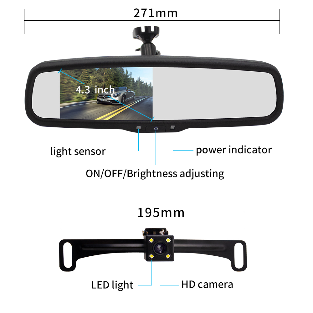Master-Tailgaters-Car-Rear-View-Mirror-with-43quot-LCD-Screen--170deg-Backup-Camera-1629222