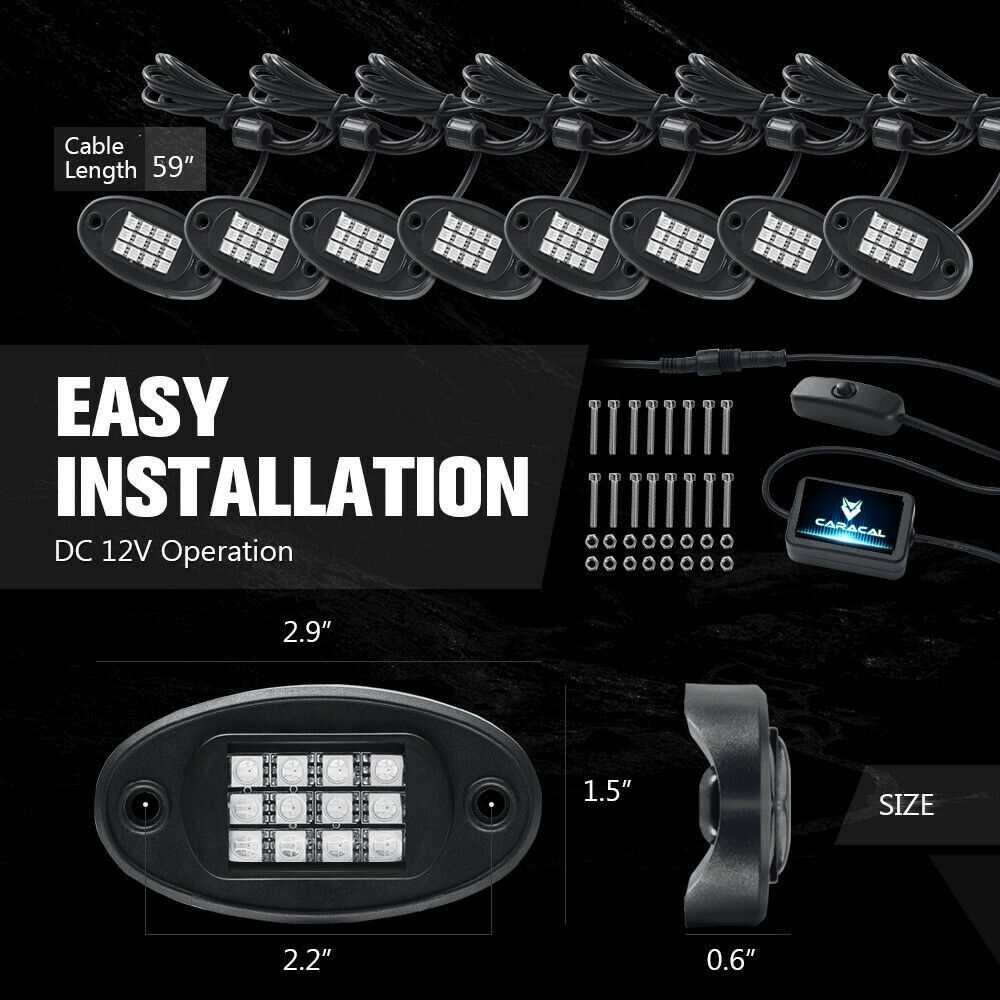 8PCS-RGB-LED-Rock-Light-Wireless-Bluetooth-Music-Offroad-Multi-color-Dual-Remote-1787505