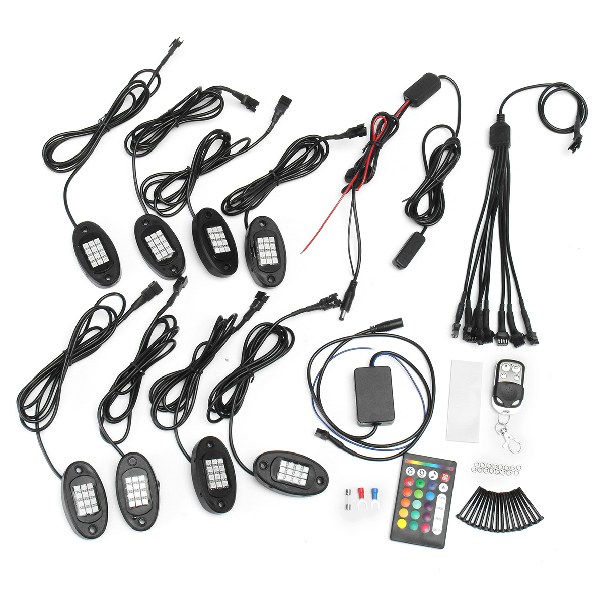 8PCS-RGB-LED-Rock-Light-Wireless-Bluetooth-Music-Offroad-Multi-color-Dual-Remote-1787505