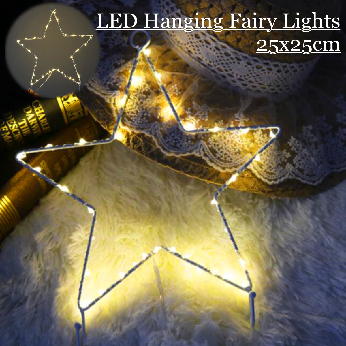 LED-25x25-Shaped-Hanging-Decorations-Lights-Illuminative-Heart-Star-Fairy-Battery-Powered-1635909