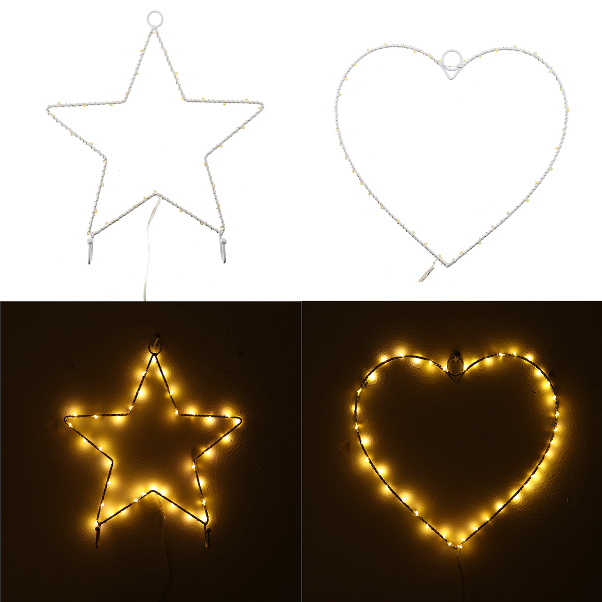 LED-25x25-Shaped-Hanging-Decorations-Lights-Illuminative-Heart-Star-Fairy-Battery-Powered-1635909