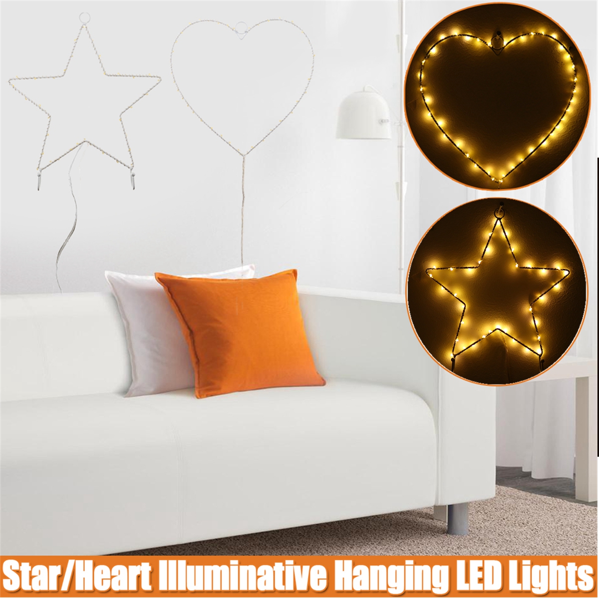 LED-25x25-Shaped-Hanging-Decorations-Lights-Illuminative-Heart-Star-Fairy-Battery-Powered-1635909