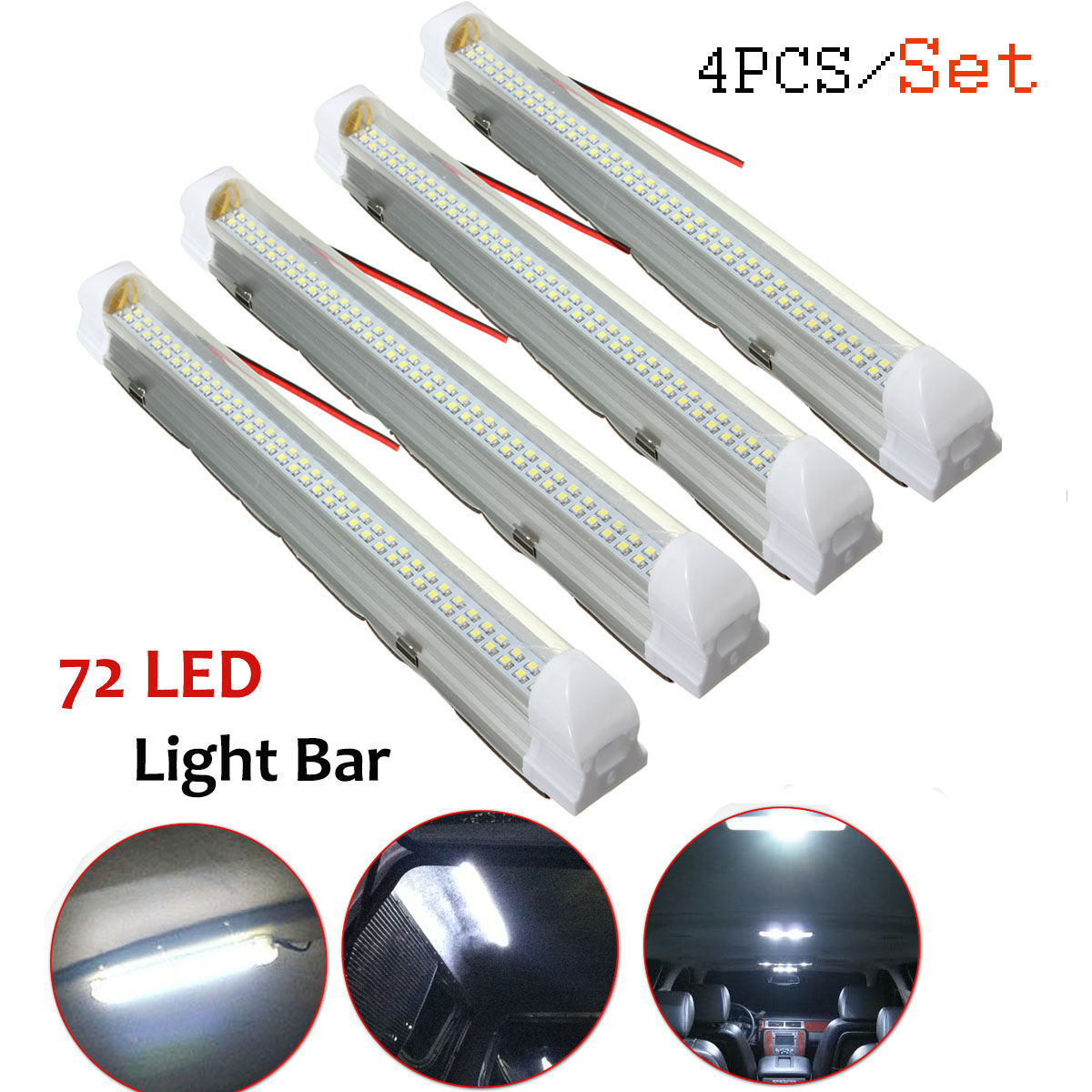 Universal-Interior-34cm-LED-Light-Strip-Lamp-White-4Pcs-with-ONOFF-Switch-for-Car-Auto-Caravan-Bus-1406613