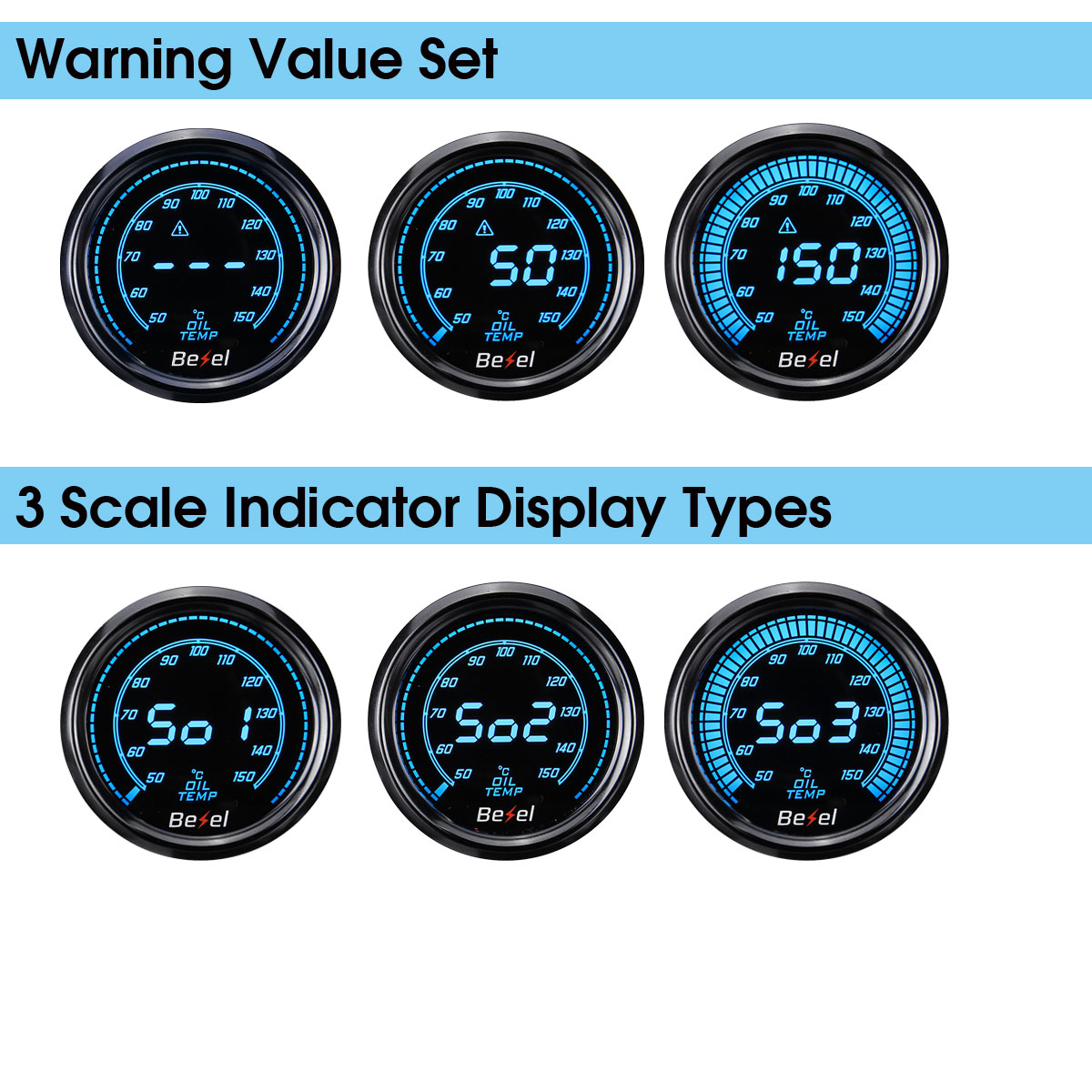 2-Inch-52mm-Car-Oil-Temp-Temperature-Pressure-Gauge-Meter-Digital-LED-Display-50150-1552442
