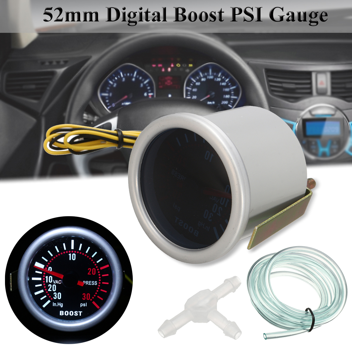 2-Inch-52mm-Universal-LED-Car-Turbo-Boost-Pressure-Gauge-30-Psi-Meter-Smoked-Dials-1179777