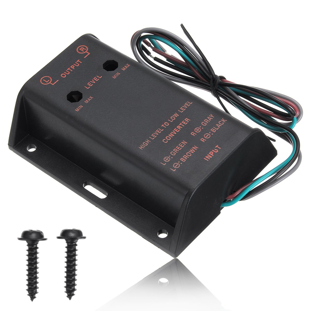 2-RCA-Speaker-High-to-Low-Level-Line-Output-Amplifier-Converter-Adapter-Wire-1171510